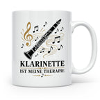 Klarinette Tasse Klarinette ist meine Therapie - Geschenk fü – Weiß [farbe:weiß]