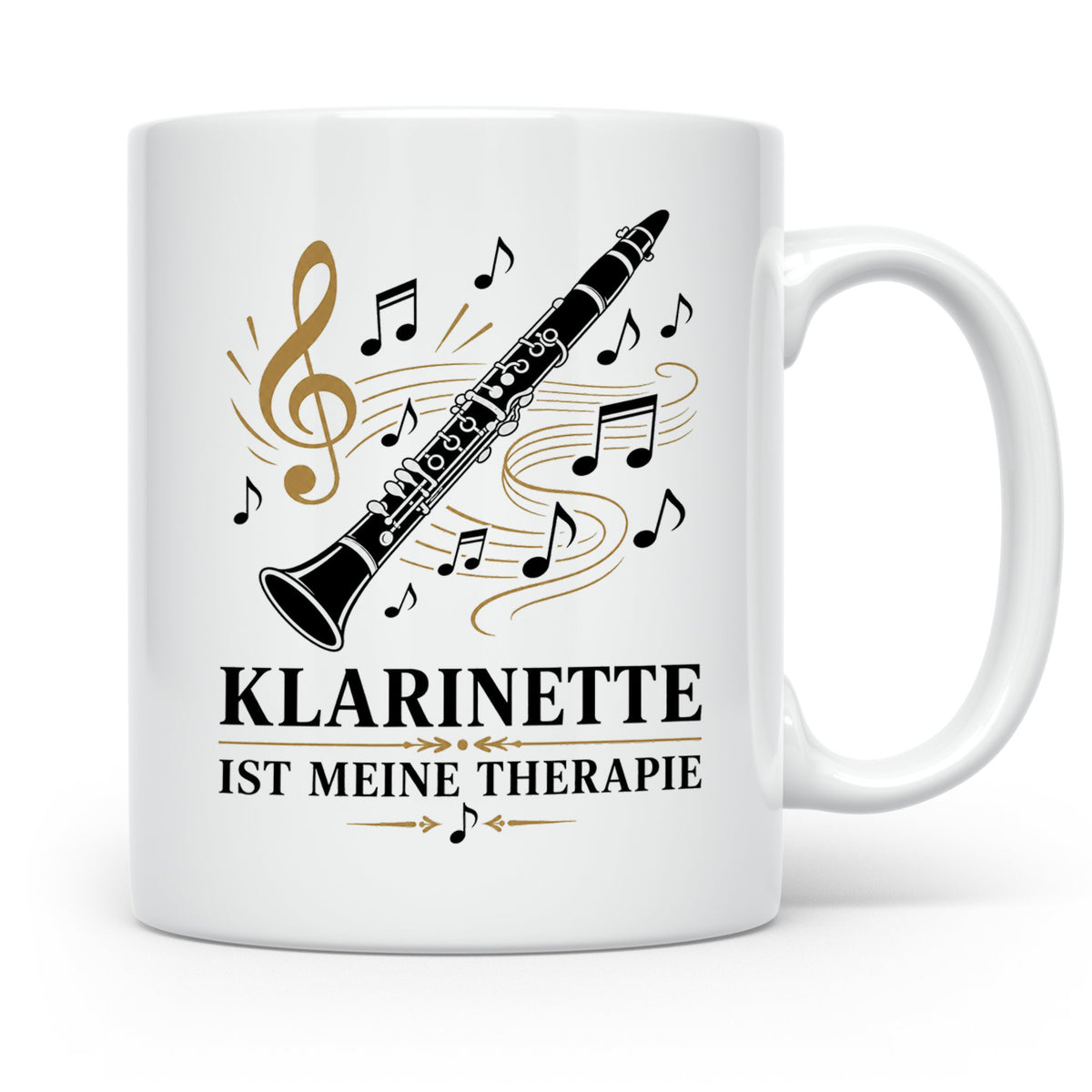 Klarinette Tasse Klarinette ist meine Therapie - Geschenk fü – Weiß [farbe:weiß]