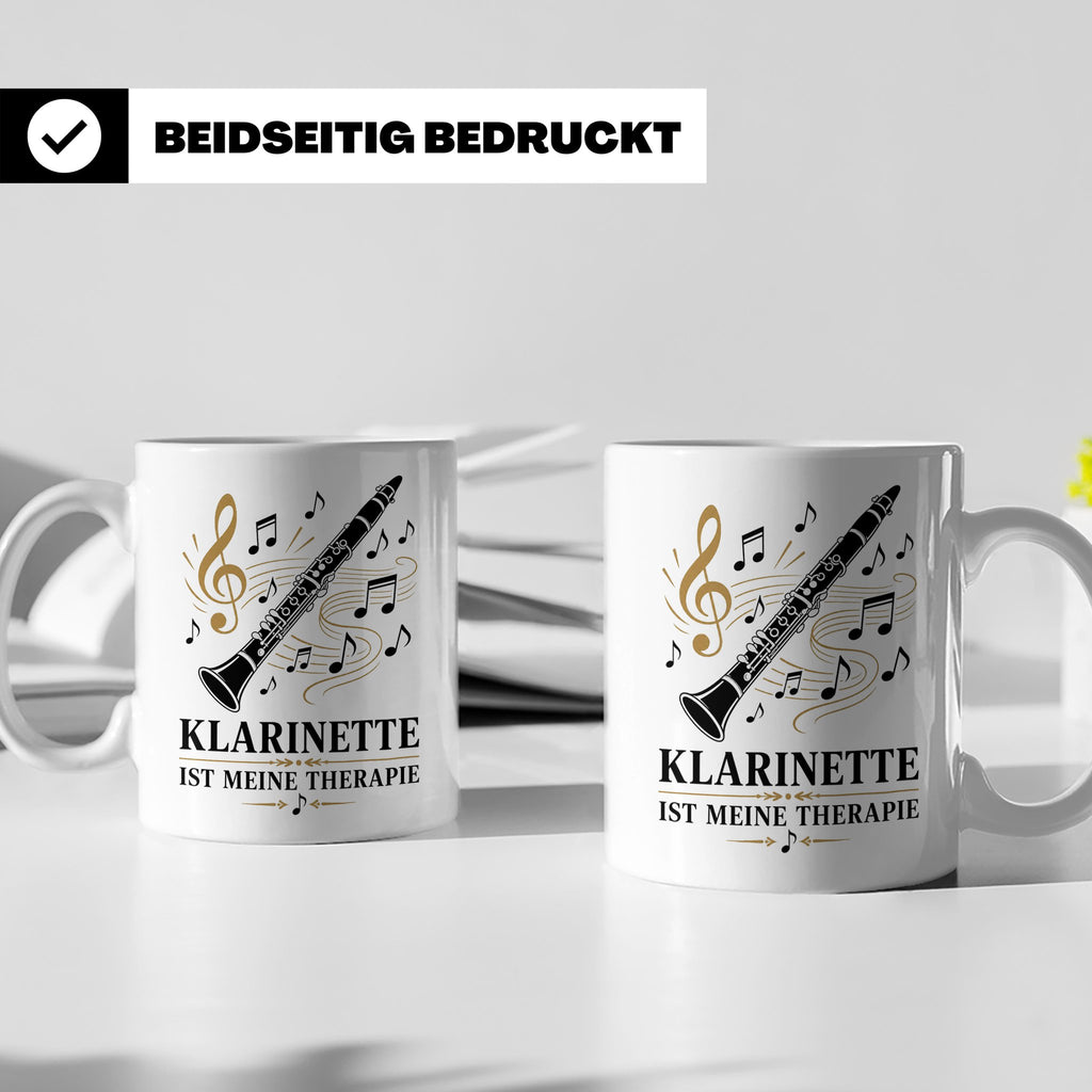 Klarinette Tasse Klarinette ist meine Therapie - Geschenk fü – Weiß [farbe:weiß]