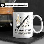 Klarinette Tasse Klarinette ist meine Therapie - Geschenk fü – Weiß [farbe:weiß]