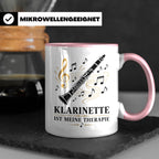 Klarinette Tasse Klarinette ist meine Therapie - Geschenk fü – Rosa [farbe:rosa]