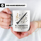 Klarinette Tasse Klarinette ist meine Therapie - Geschenk fü – Weiß [farbe:weiß]