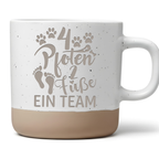 Tasse 4 Pfoten 2 Füße ein Team Geschenk Hundebesitzer Hundeliebe Tasse Hund Hundefreund Geschenk für Hundemama Frauchen Herrchen