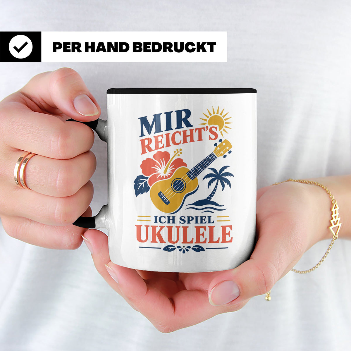 Ukulele Tasse Mir reichts ich spiel Ukulele - Geschenk für M – Schwarz [farbe:schwarz]