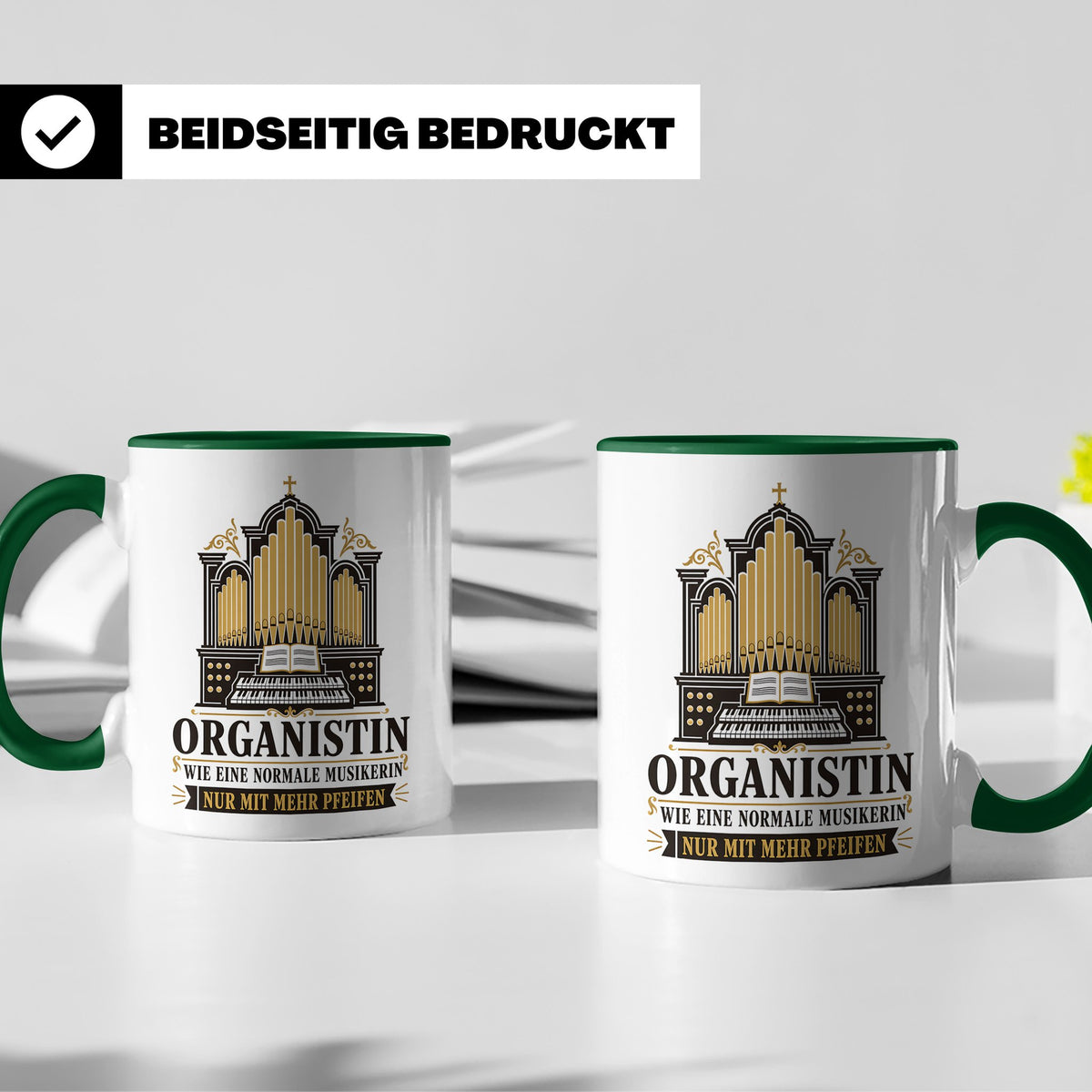 Organistin Tasse Wie eine normale Musikerin nur mit mehr Pfe – Grün [farbe:grün]