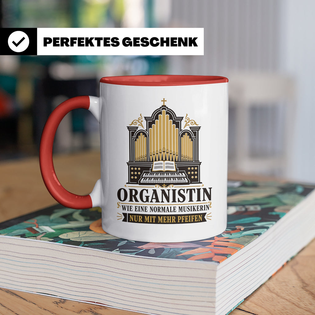 Organistin Tasse Wie eine normale Musikerin nur mit mehr Pfe – Rot [farbe:rot]