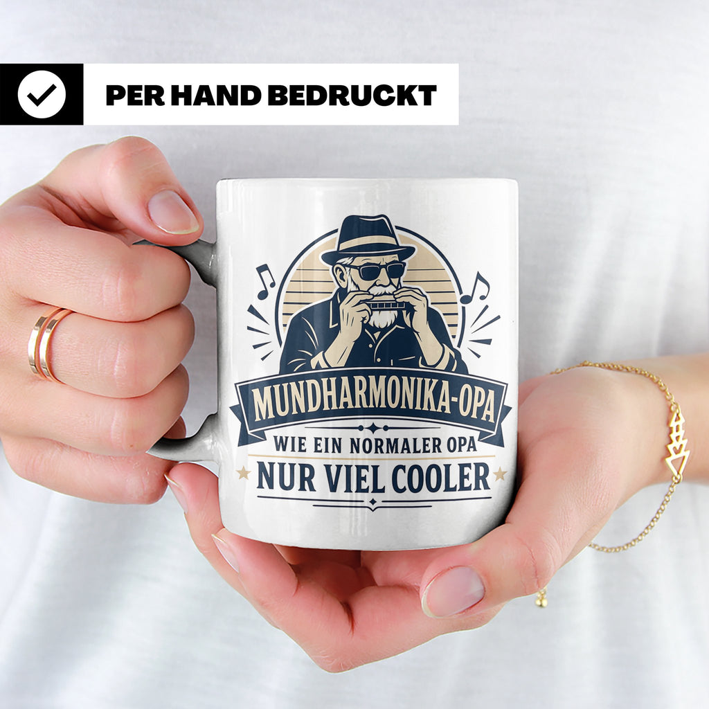 Mundharmonika Opa Tasse Wie ein normaler Opa nur viel cooler – Weiß [farbe:weiß]