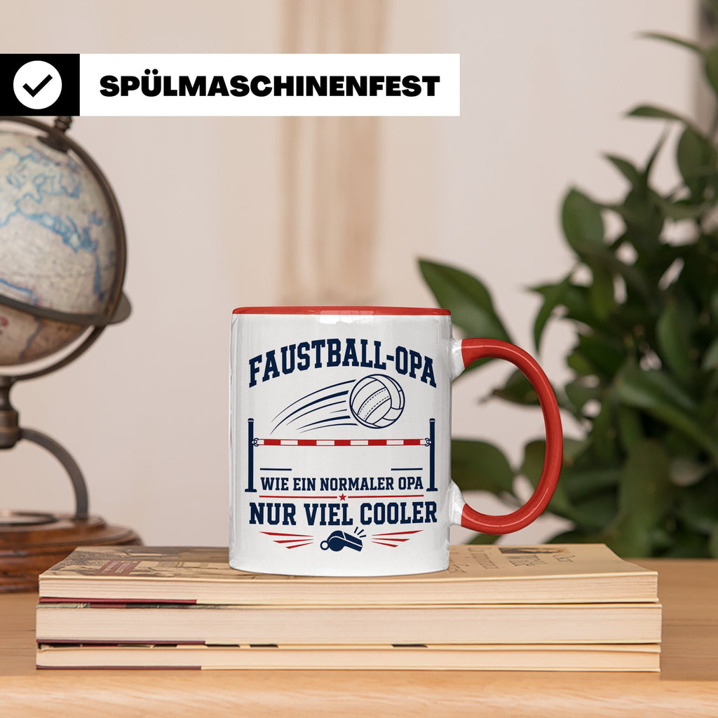 Faustball Opa Tasse Wie ein normaler Opa nur viel cooler - G – Rot [farbe:rot]
