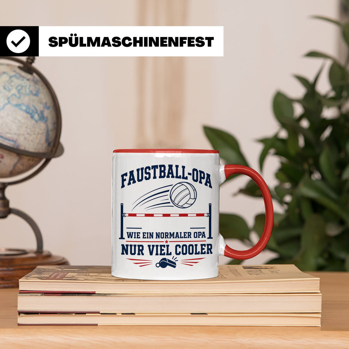 Faustball Opa Tasse Wie ein normaler Opa nur viel cooler - G – Rot [farbe:rot]
