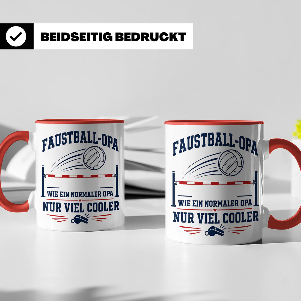 Faustball Opa Tasse Wie ein normaler Opa nur viel cooler - G – Rot [farbe:rot]