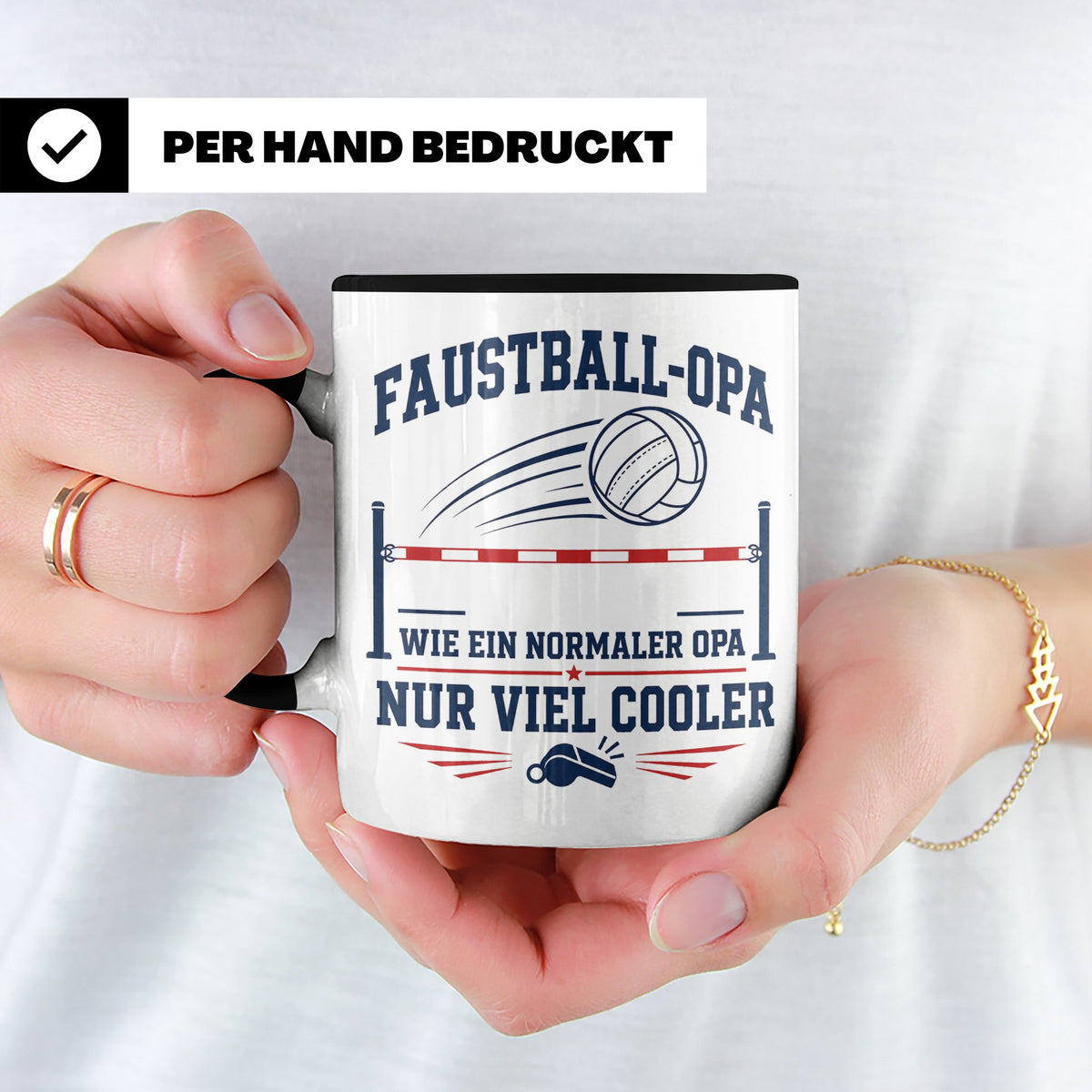 Faustball Opa Tasse Wie ein normaler Opa nur viel cooler - G – Schwarz [farbe:schwarz]