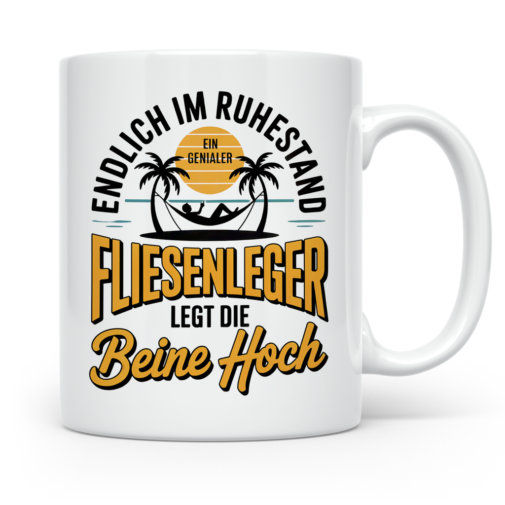 Fliesenleger Ruhestand Tasse - Endlich im Genialen Ruhestand – Weiß [farbe:weiß]