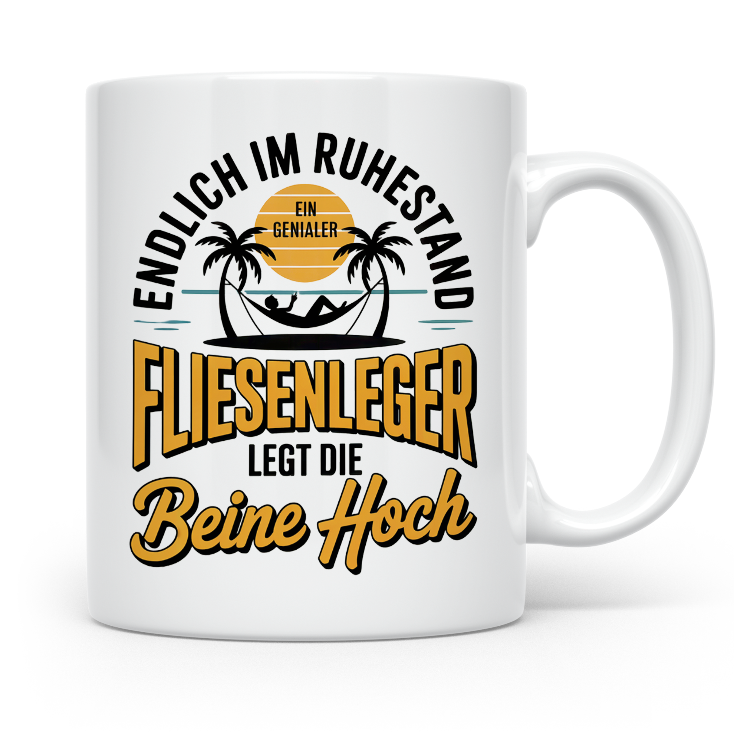Fliesenleger Ruhestand Tasse - Endlich im Genialen Ruhestand – Weiß [farbe:weiß]