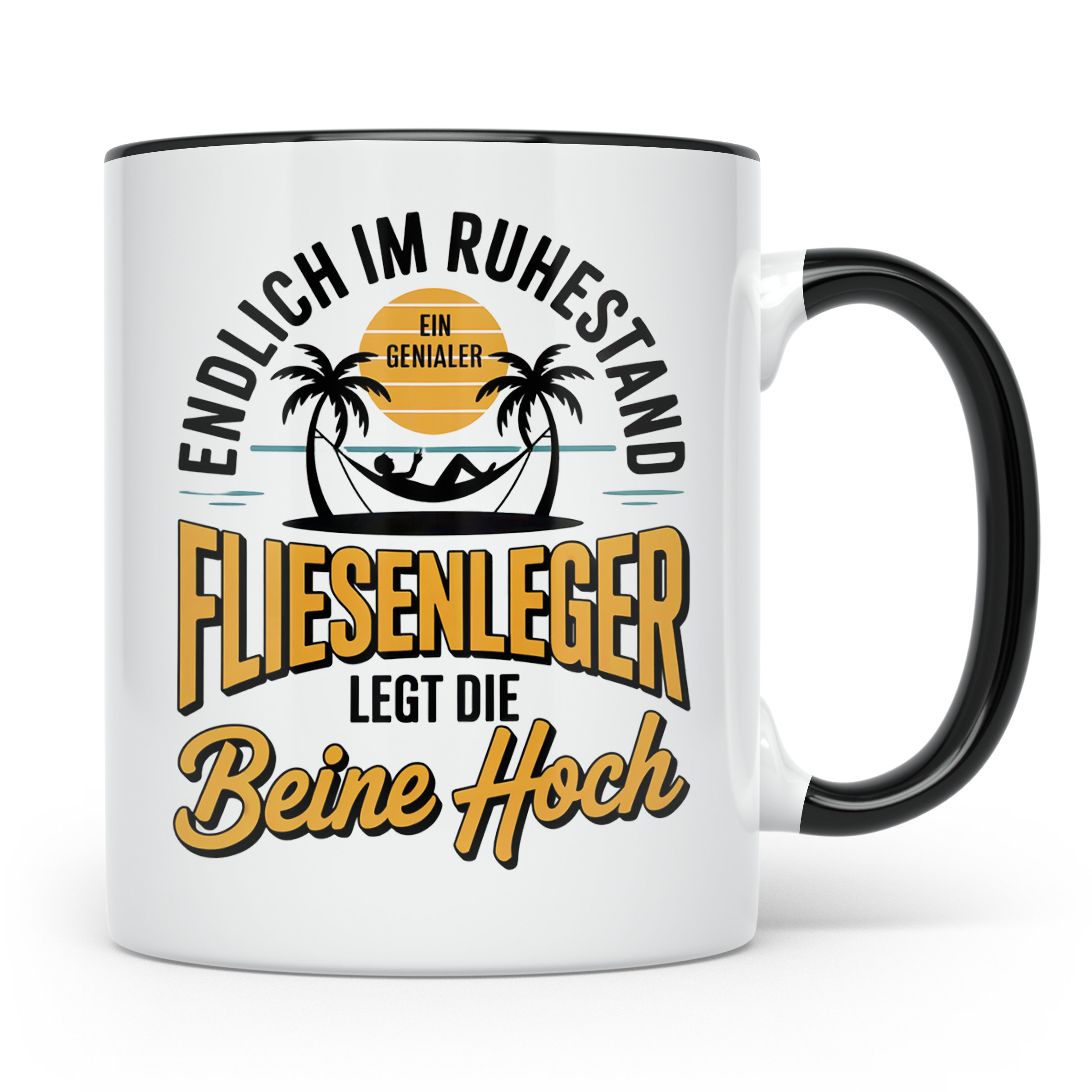 Fliesenleger Ruhestand Tasse - Endlich im Genialen Ruhestand – Schwarz [farbe:schwarz]