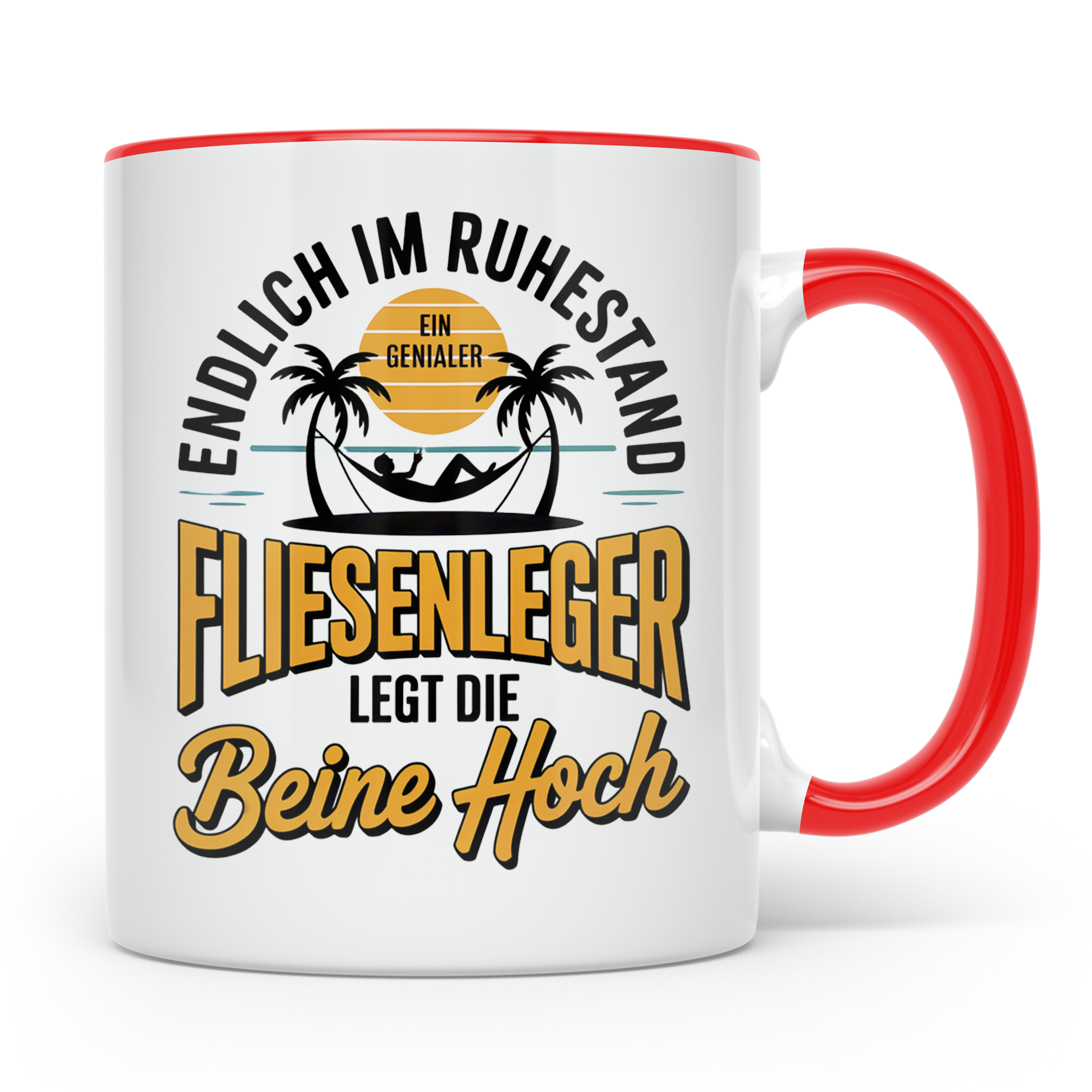 Fliesenleger Ruhestand Tasse - Endlich im Genialen Ruhestand – Rot [farbe:rot]