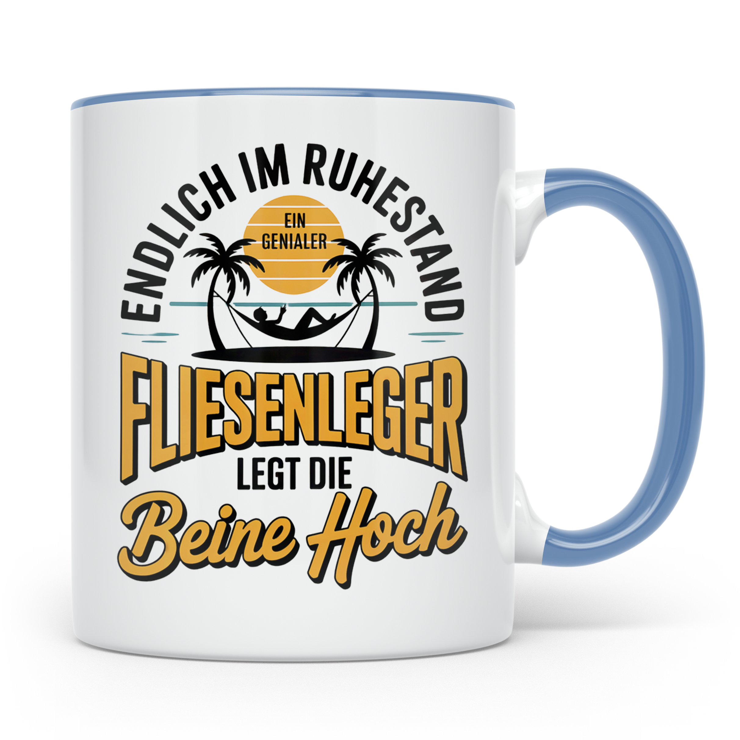 Fliesenleger Ruhestand Tasse - Endlich im Genialen Ruhestand – Blau [farbe:blau]