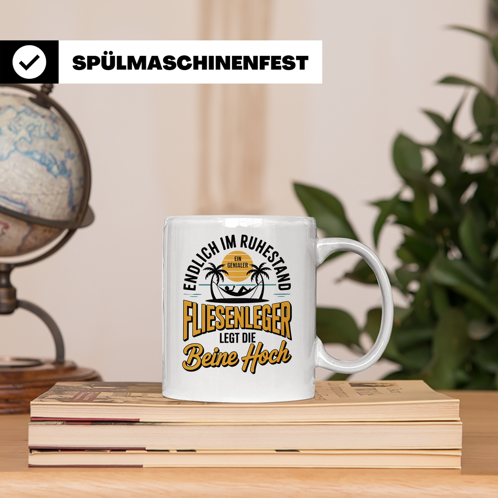 Fliesenleger Ruhestand Tasse - Endlich im Genialen Ruhestand – Weiß [farbe:weiß]
