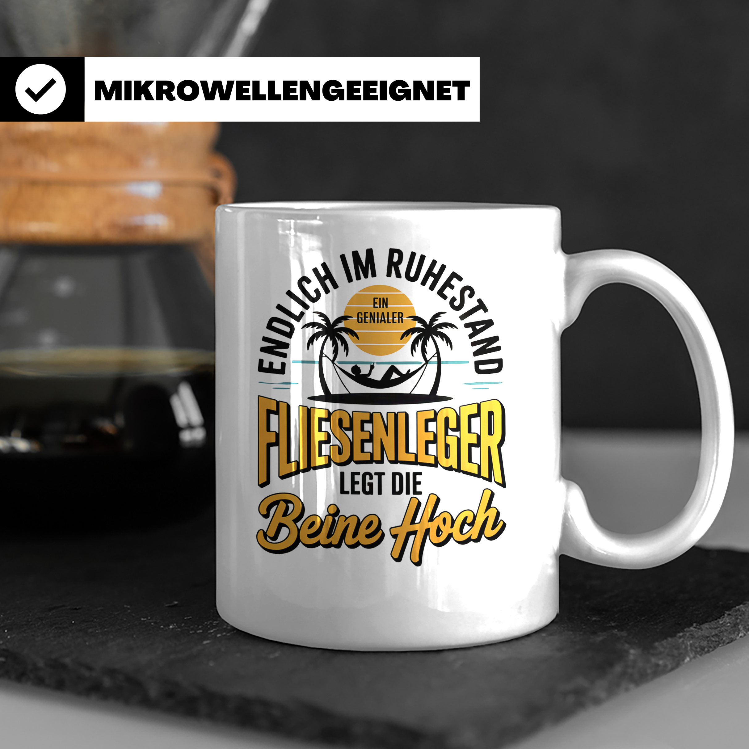 Fliesenleger Ruhestand Tasse - Endlich im Genialen Ruhestand – Weiß [farbe:weiß]