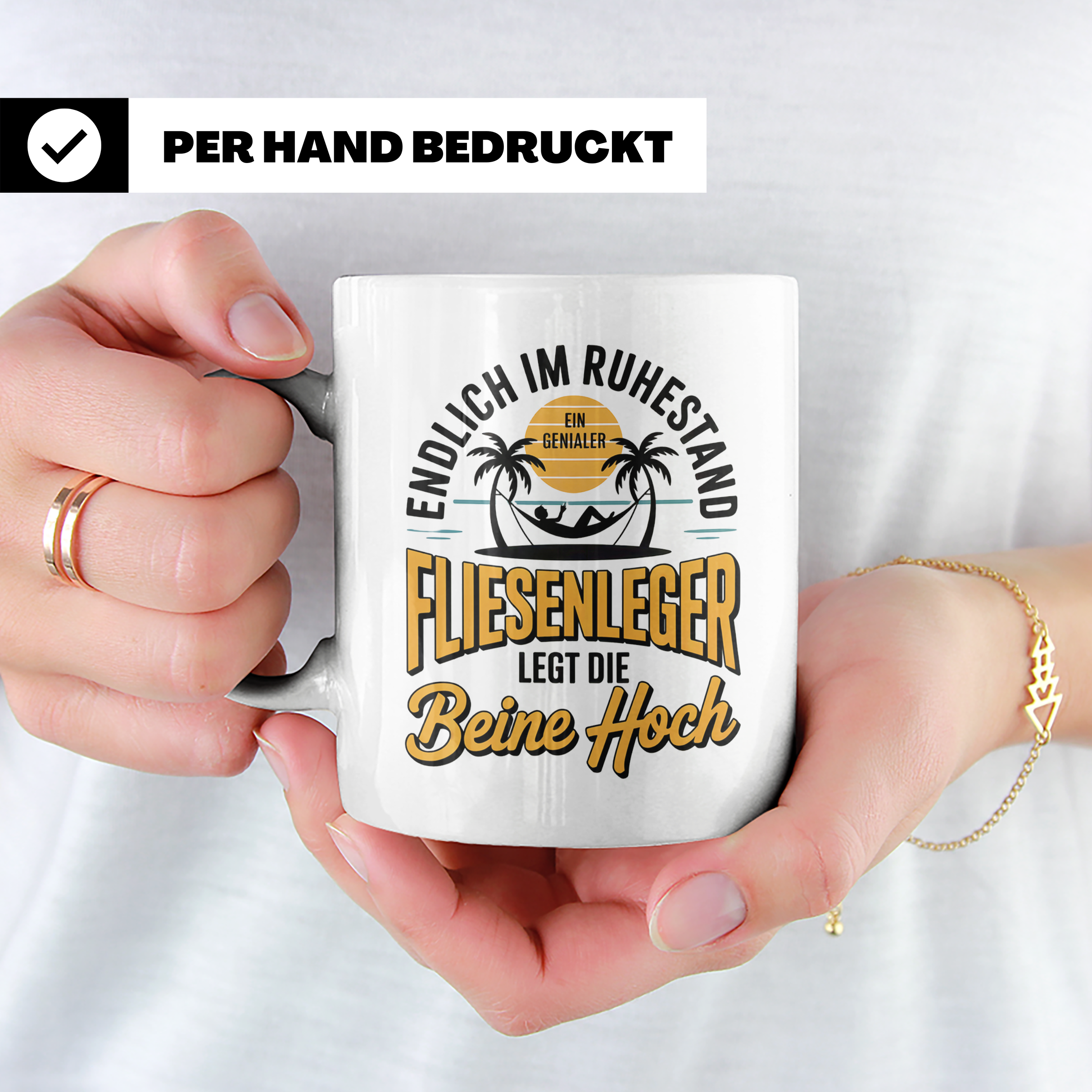 Fliesenleger Ruhestand Tasse - Endlich im Genialen Ruhestand – Weiß [farbe:weiß]