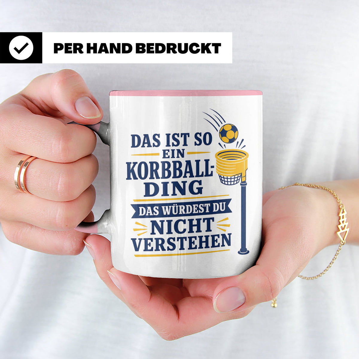 Korbball Tasse Das ist so ein Korbball Ding das würdest du n – Rosa [farbe:rosa]