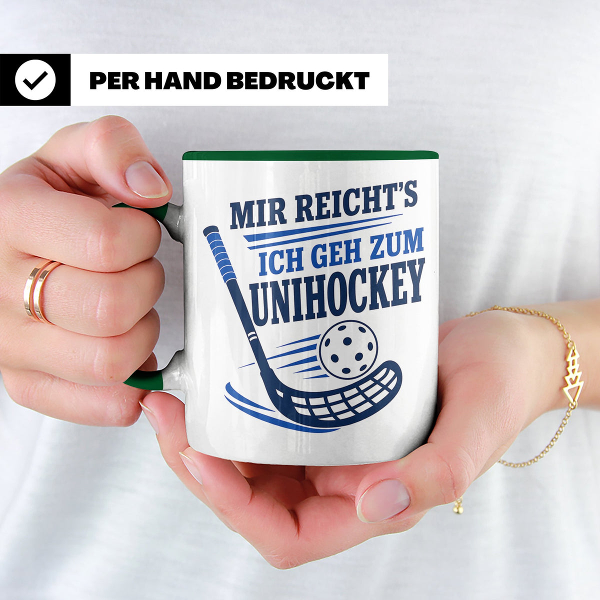 Unihockey Tasse Mir reichts ich geh zum Unihockey - Geschenk – Grün [farbe:grün]