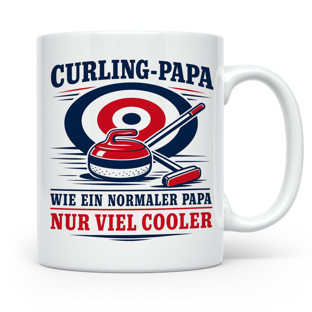 Curling Papa Tasse Wie ein normaler Papa nur viel cooler - G – Weiß [farbe:weiß]