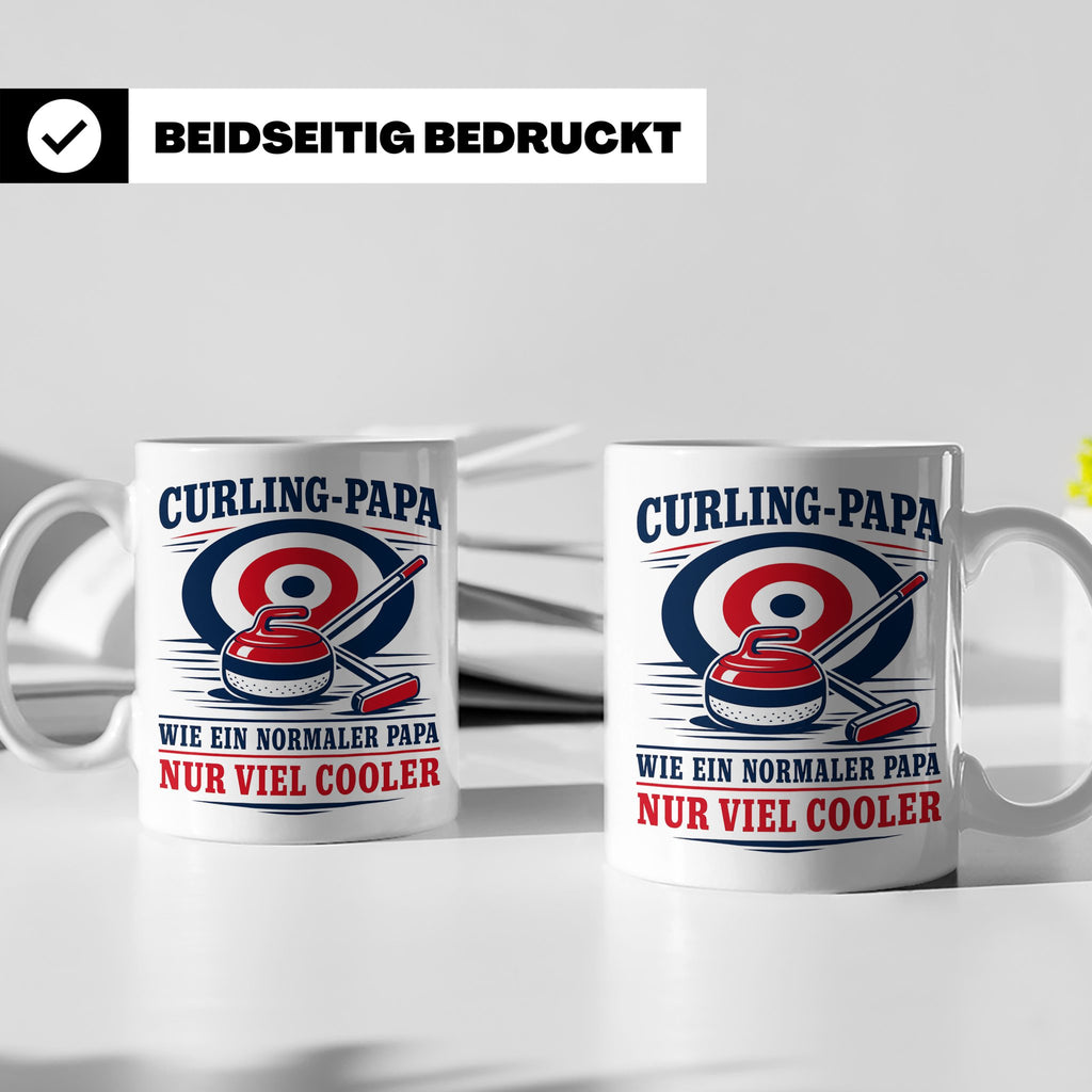 Curling Papa Tasse Wie ein normaler Papa nur viel cooler - G – Weiß [farbe:weiß]