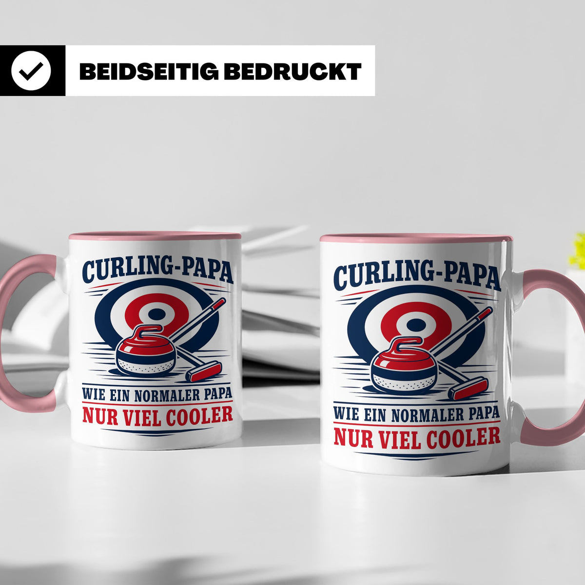 Curling Papa Tasse Wie ein normaler Papa nur viel cooler - G – Rosa [farbe:rosa]