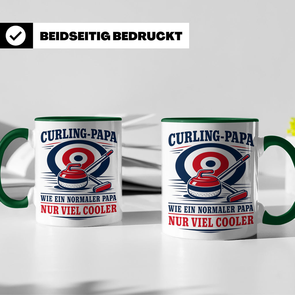 Curling Papa Tasse Wie ein normaler Papa nur viel cooler - G – Grün [farbe:grün]