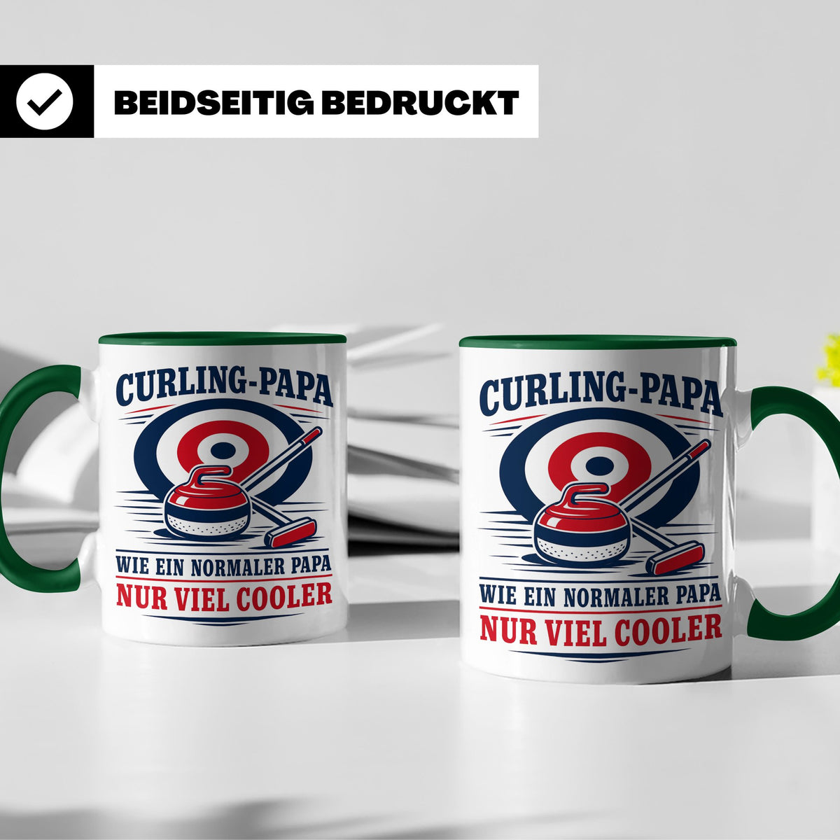 Curling Papa Tasse Wie ein normaler Papa nur viel cooler - G – Grün [farbe:grün]
