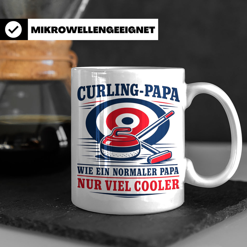 Curling Papa Tasse Wie ein normaler Papa nur viel cooler - G – Weiß [farbe:weiß]