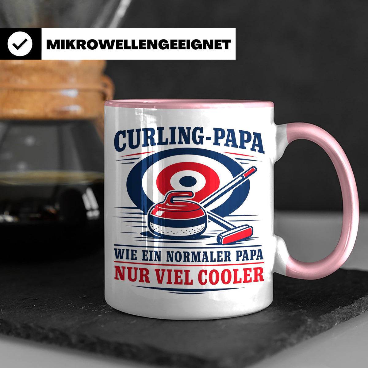 Curling Papa Tasse Wie ein normaler Papa nur viel cooler - G – Rosa [farbe:rosa]