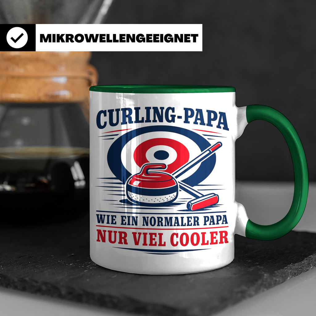 Curling Papa Tasse Wie ein normaler Papa nur viel cooler - G – Grün [farbe:grün]
