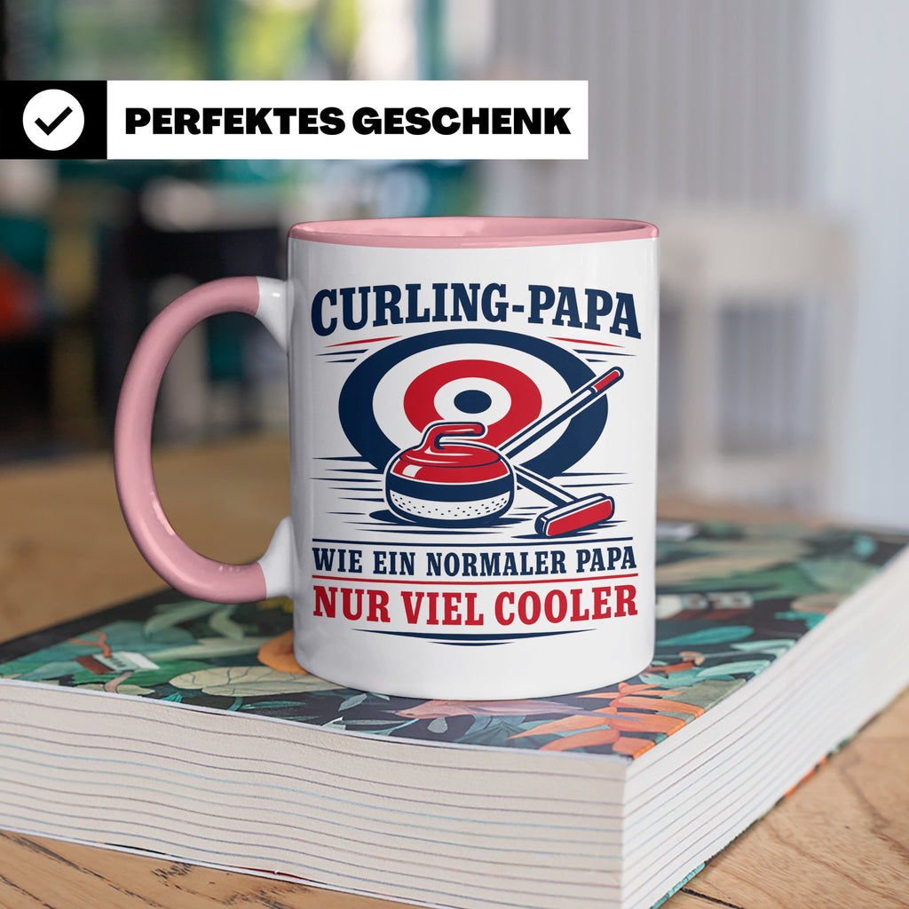Curling Papa Tasse Wie ein normaler Papa nur viel cooler - G – Rosa [farbe:rosa]