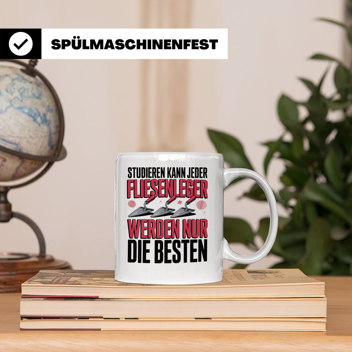 Fliesenleger Tasse - Studium? Top Handwerker Geschenkidee! F – Weiß [farbe:weiß]
