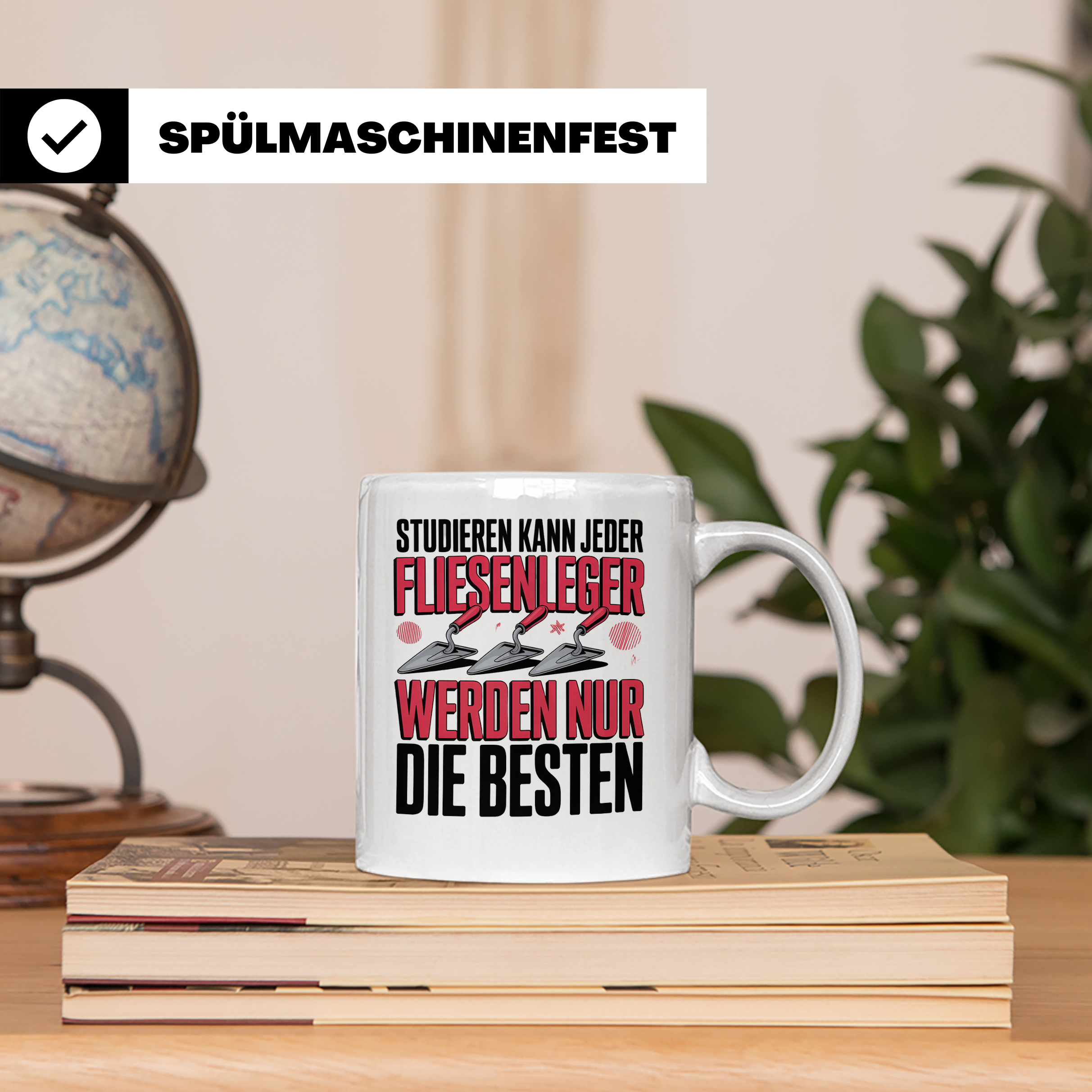 Fliesenleger Tasse - Studium? Top Handwerker Geschenkidee! F – Weiß [farbe:weiß]