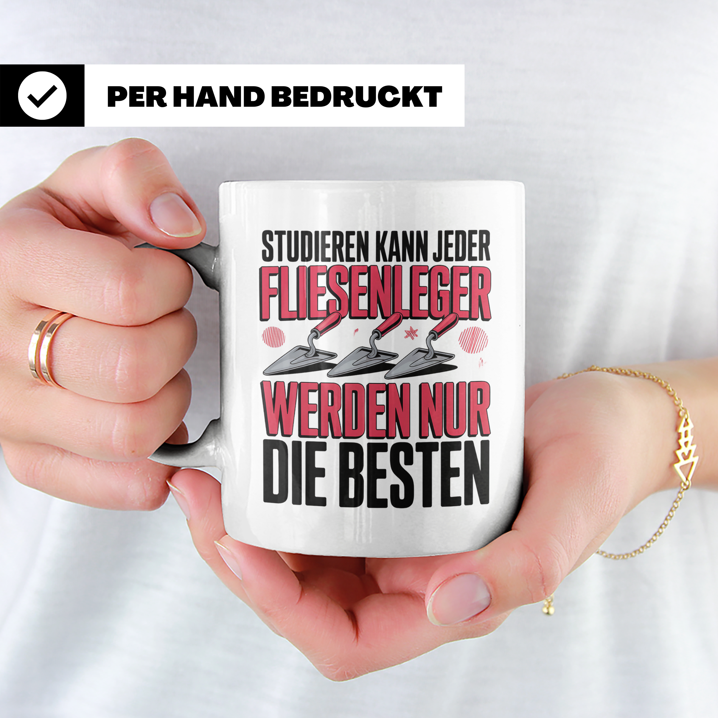 Fliesenleger Tasse - Studium? Top Handwerker Geschenkidee! F – Weiß [farbe:weiß]