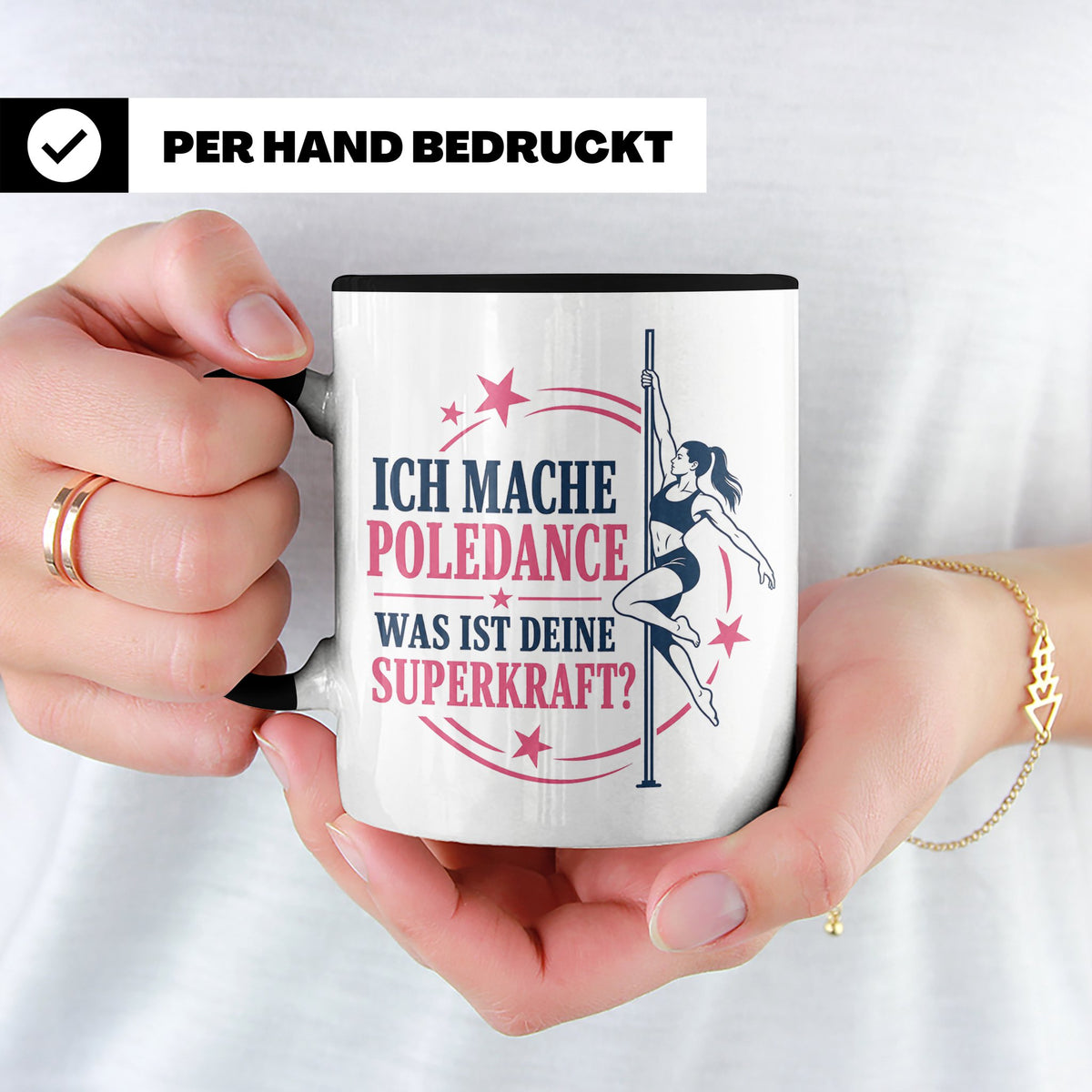 Poledance Tasse Ich mache Poledance was ist deine Superkraft – Schwarz [farbe:schwarz]