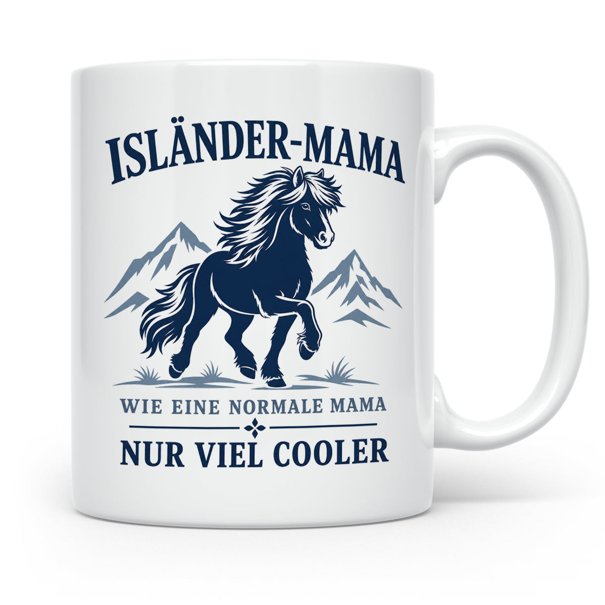 Islandpferd Tasse Isländer Mama wie eine normale Mama nur vi – Weiß [farbe:weiß]
