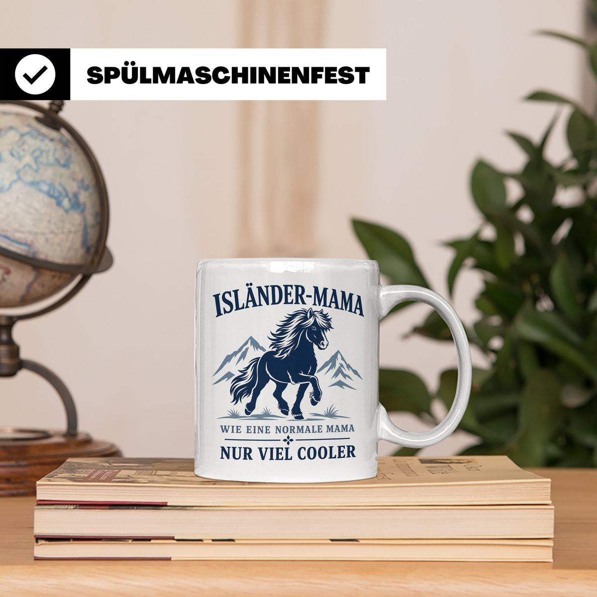 Islandpferd Tasse Isländer Mama wie eine normale Mama nur vi – Weiß [farbe:weiß]
