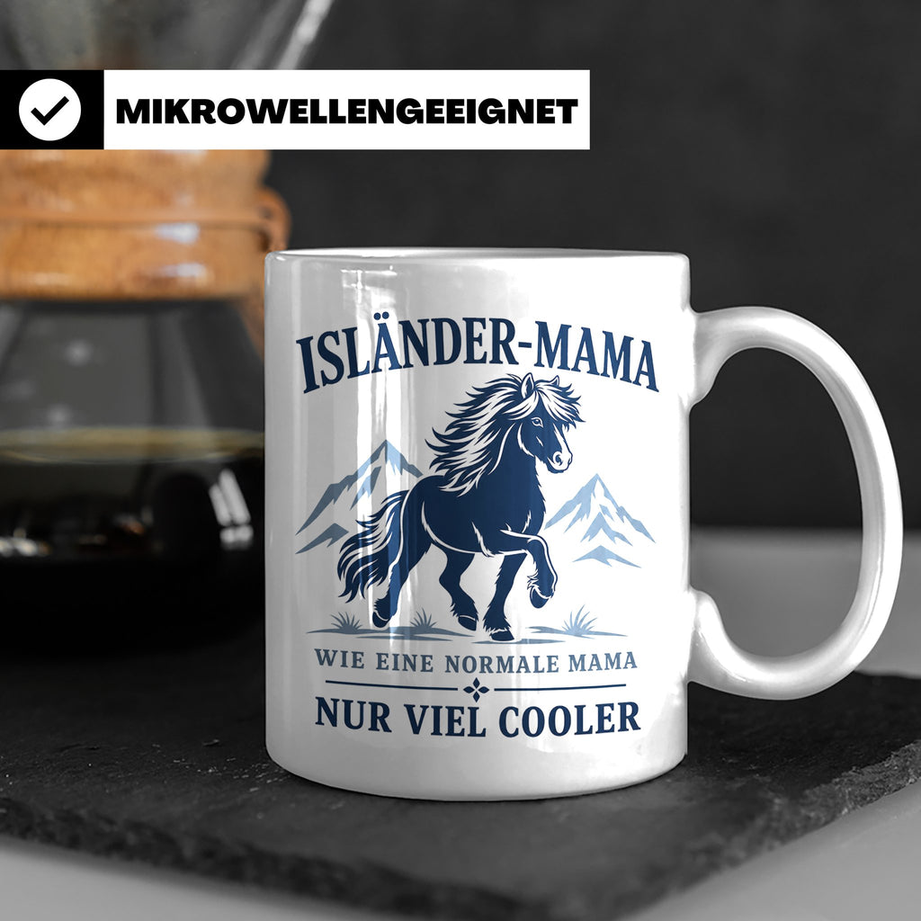 Islandpferd Tasse Isländer Mama wie eine normale Mama nur vi – Weiß [farbe:weiß]