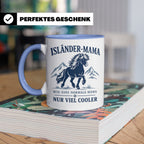 Islandpferd Tasse Isländer Mama wie eine normale Mama nur vi – Blau [farbe:blau]