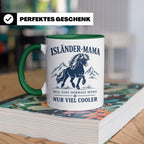Islandpferd Tasse Isländer Mama wie eine normale Mama nur vi – Grün [farbe:grün]