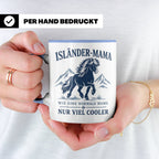 Islandpferd Tasse Isländer Mama wie eine normale Mama nur vi – Blau [farbe:blau]