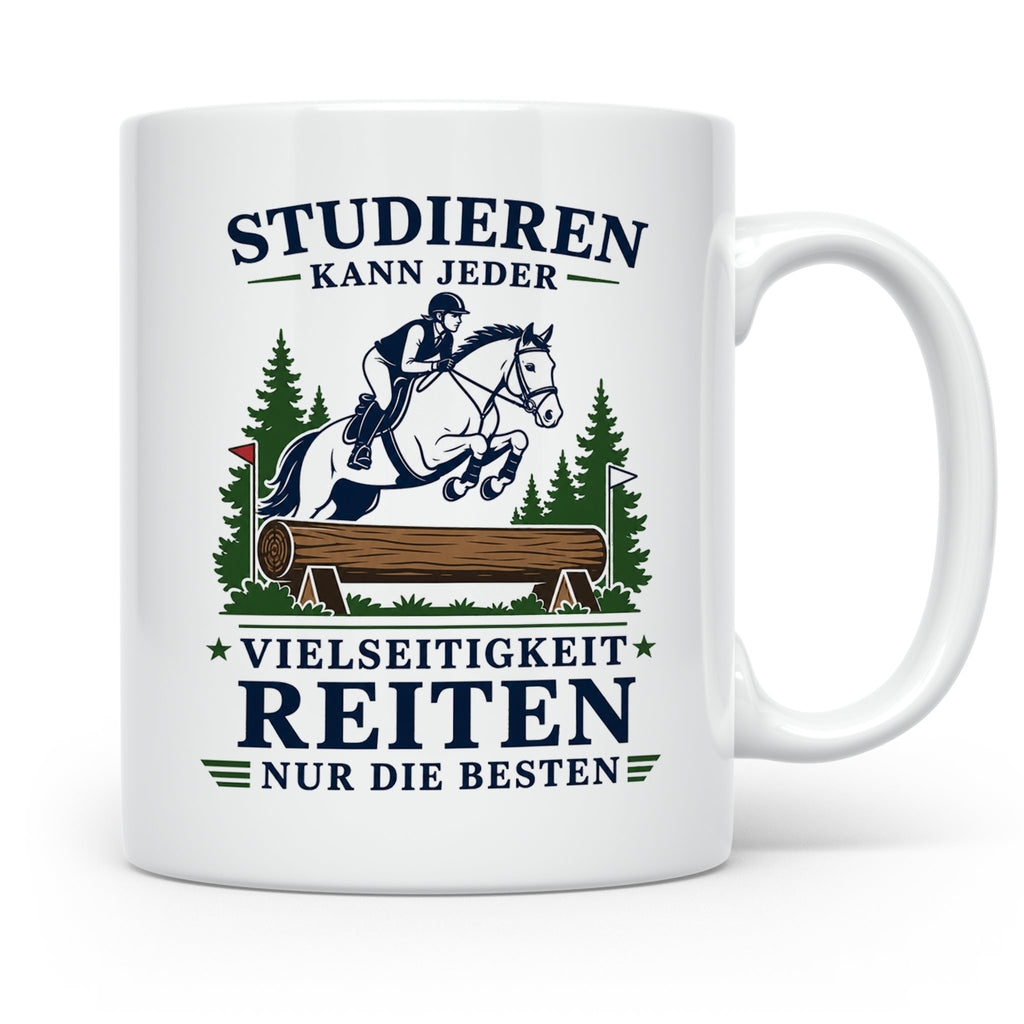Vielseitigkeit Tasse Studieren kann jeder Vielseitigkeit rei – Weiß [farbe:weiß]