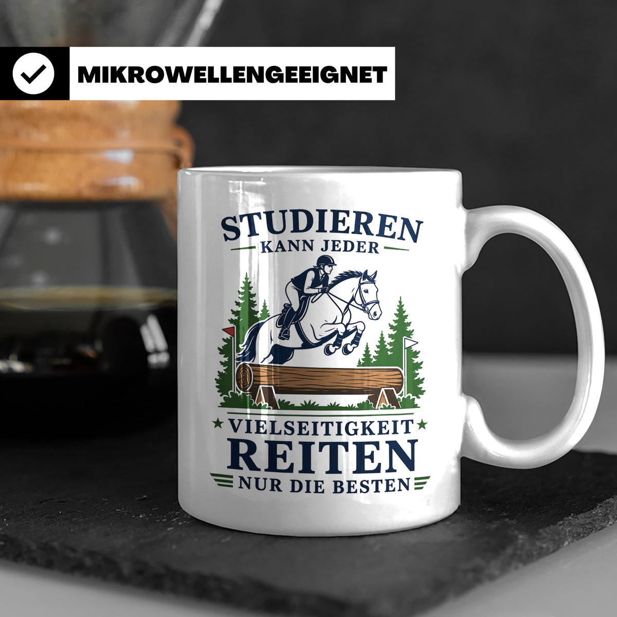 Vielseitigkeit Tasse Studieren kann jeder Vielseitigkeit rei – Weiß [farbe:weiß]