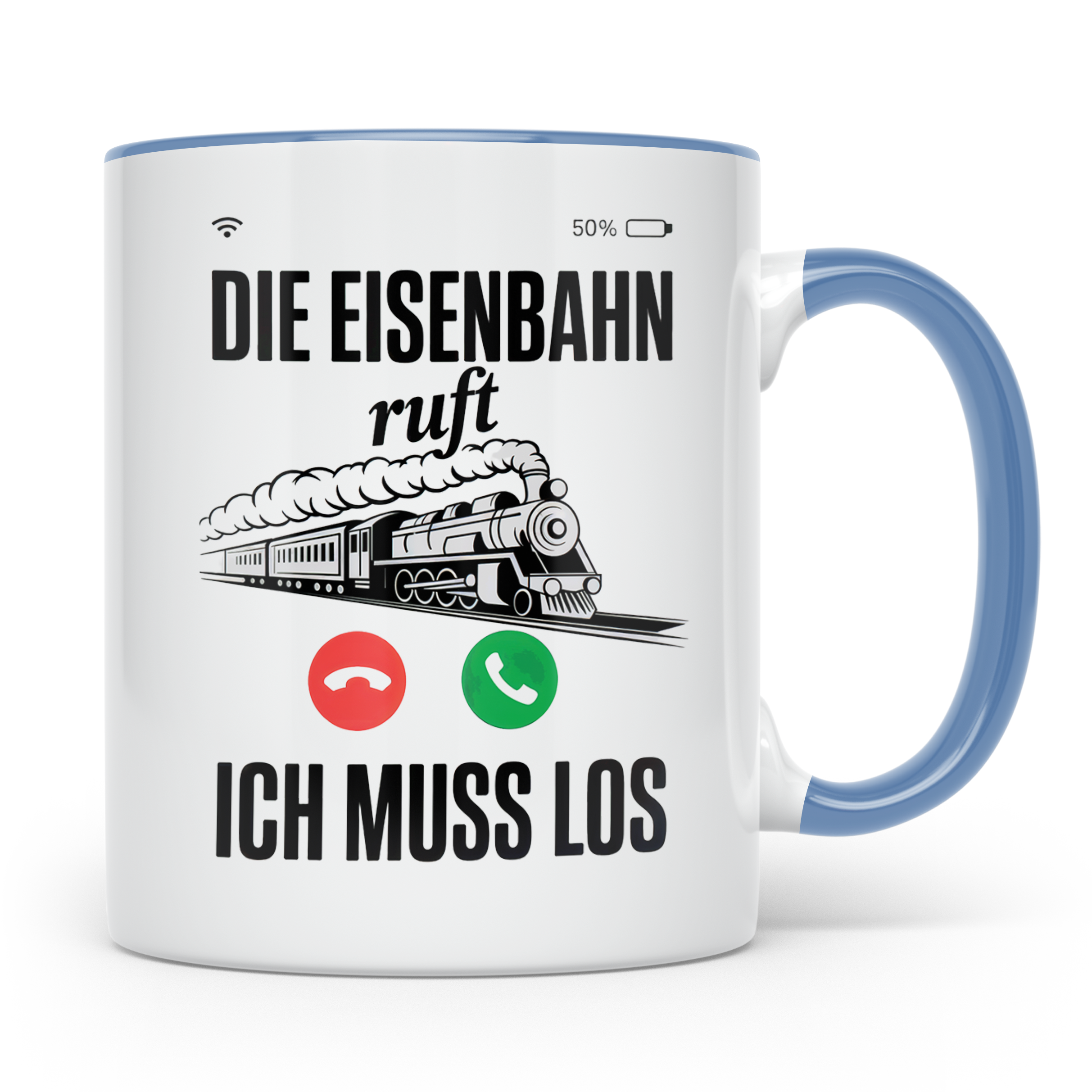 Eisenbahn Ruft Tasse - Zug Lokführer Geschenkidee - Bahnfans – Blau [farbe:blau]