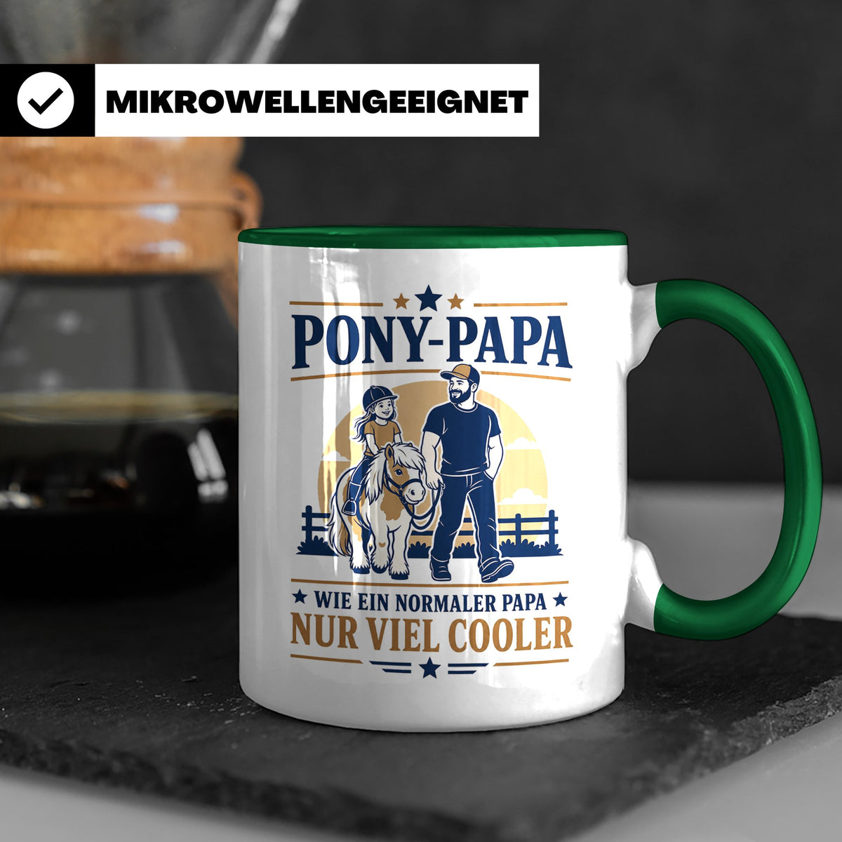 Pony Papa Tasse Wie ein normaler Papa nur viel cooler - Gesc – Grün [farbe:grün]