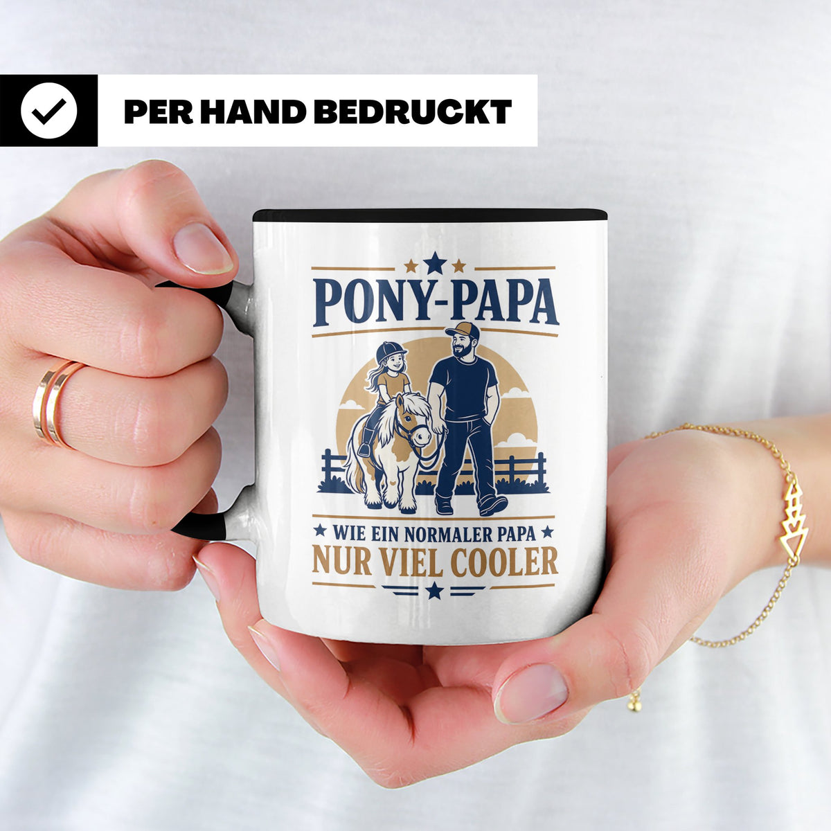 Pony Papa Tasse Wie ein normaler Papa nur viel cooler - Gesc – Schwarz [farbe:schwarz]