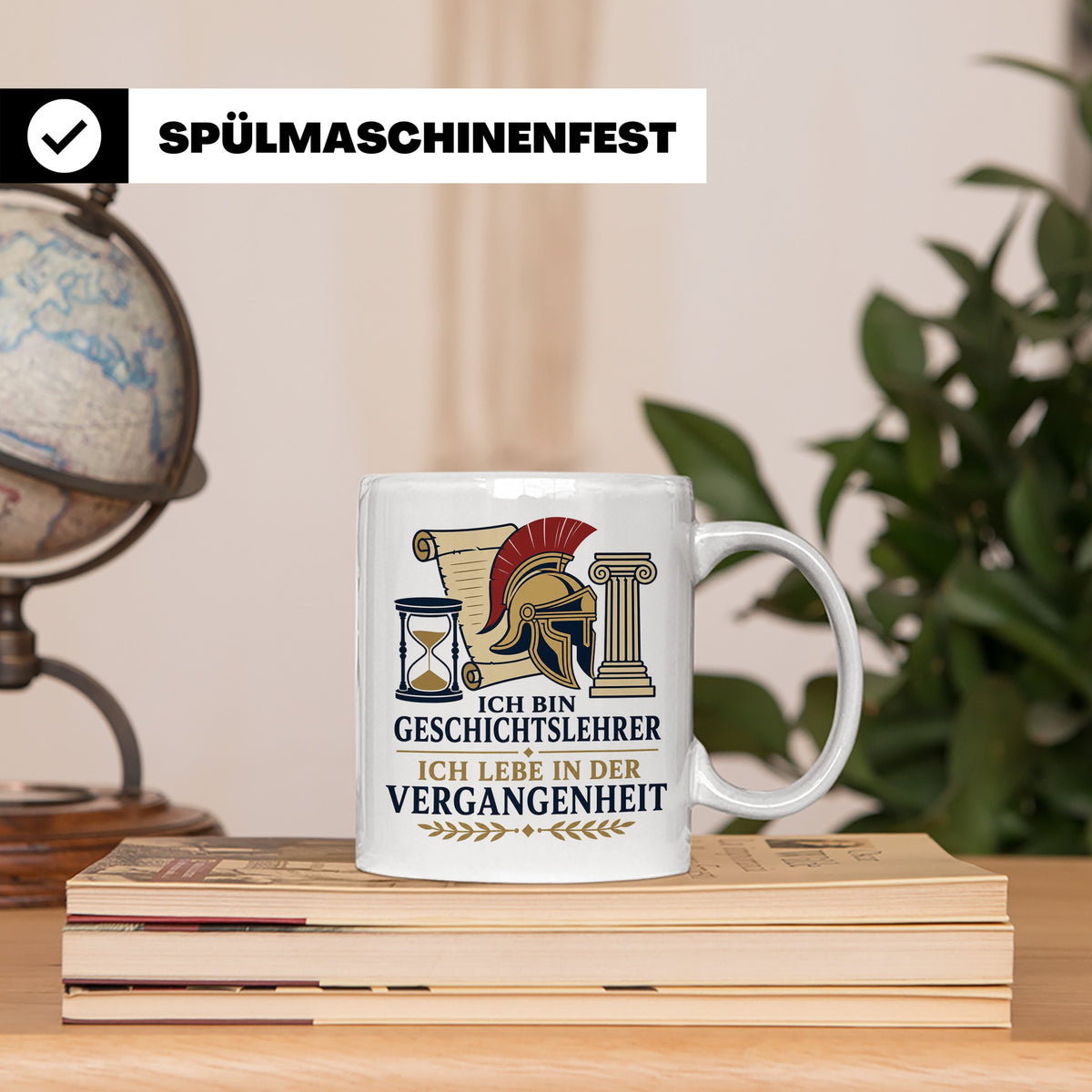 Geschichtslehrer Tasse Ich lebe in der Vergangenheit - Lusti – Weiß [farbe:weiß]